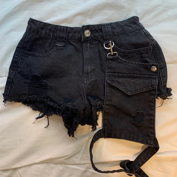 Killstar Pants - KILLSTAR Black shorts with thigh hulster